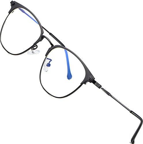 LIMINI Lunettes anti lumière bleue Noir pour Homme et Femme| Blue Light Blocking Glasses| Lunettes GAMING ou Travail | Verre sans Correction | Accessoire de protection pour écrans PC/téléphone/console