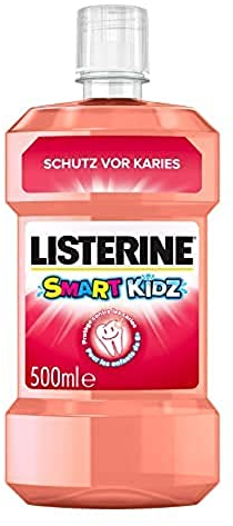 Listerine Mundspülung antibakteriell, Smart Kidz, Mundwasser für Kinder ab 6 Jahren, gegen Karies, ohne Alkohol & Zucker, 500 ml