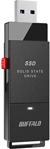 BUFFALO External SSD 1TB - Up to 600MB/s - USB-C - USB-A - USB 3.2 Gen 2 (Compatible with PS4 / PS5 / Windows/Mac) - External Solid State Drive Stick - ‎‎SSD-PUT1.0U3B