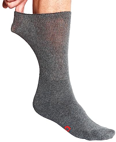 alber's SALUS - 5 Paia | Calze Uomo in Cotone | Polsino Largo | Senza Elastico | Super Comfort | Media Lunghezza | Base in Spugna | Per Piedi Sensibili | Assortito | 42-45