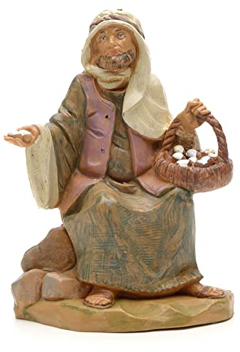 Holyart Krippen von Fontanini: Figur Schäfer mit Eierkorb 12 cm Fontanini