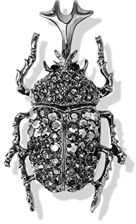 ECER Brosche Clips Broschen Anstecknadel Broschennadel Dekorative Persönlichkeit Im Europäischen Und Amerikanischen Stil Voller Diamanten,Grau 3,7 * 6,5 cm