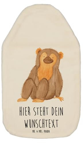 Mr. & Mrs. Panda Personalisierte Wärmflasche Affe - Weiß