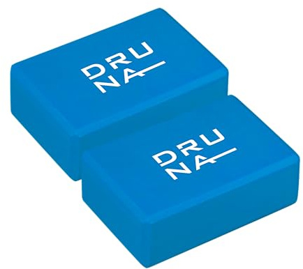 DRUNA Bloque de Yoga 2 Piezas de Espuma EVA y Pilates Ligero y Antideslizante (EVA Azul Claro)