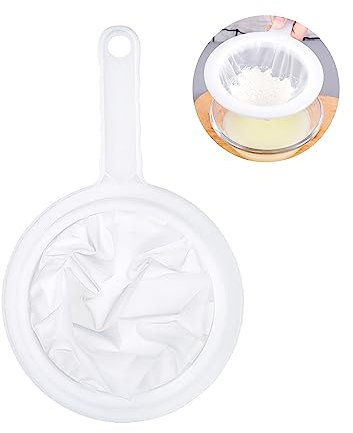 Filtro de alimentos, tamiz de nylon fino con mango 100 malla tamiz cocina, tamiz cocina plástico para jugo leche café