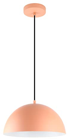 LED Universum Pendelleuchte Jada Coral Peach Orange Ø30cm x 125cm, E27 Fassung, max. 40W, Hängelampe, Hängeleuchte, Deckenlampe, Wohnzimmerleuchte, Kinderzimmerlampe, Metall