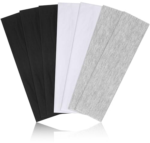 DiyJibb Headbands for Women Non Slip Headband 7PCS Sports Hair Bands for Women's Hair Sweat Bands Soft Cotton Cloth Stretchy Headbands for Workout Yoga Running