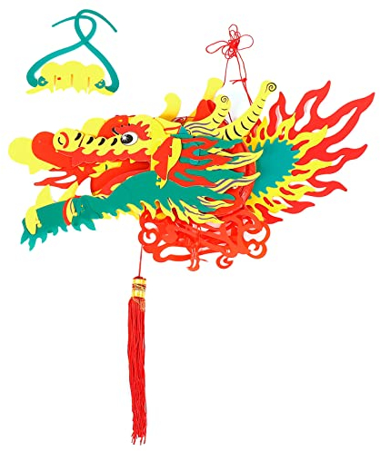 Kichvoe 1.5m Hänge Drachenlaterne Aus Kunststoff Lang Chinesisches Design Für Frühlingsfest Neujahr Partydeko Zum Aufhängen An Tür Baum Oder Decke