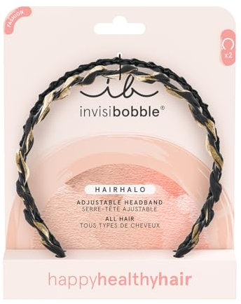 invisibobble HAIRHALO Chique und Classy Duo-Pack Haarband Set | Elegantes Haarreifen Set in Tierprint & Schwarz | Haarreif Sicherer Halt mit HairLoveTech | Mode & Pflege für gesundes Haar 2 Stück