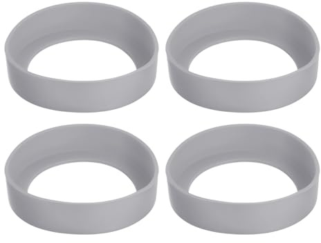 sourcing map 4 custodie protettive per bottiglie d'acqua, in silicone, antiscivolo, per bottiglie d'acqua, tazze, colore grigio (75 mm)