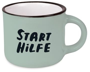 Espressotasse vintage| Mini Keramik Becher zum verschenken | 95 ml | Starthilfe, Grau