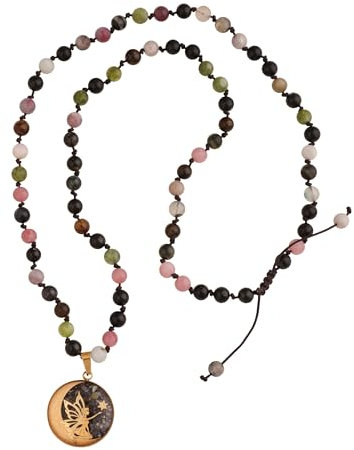 Generisch Schmuck, Kette mit Anhänger, Gold, Edelstein, Tormalin,Accessories, Mahdokht,24 Karat Blattgold