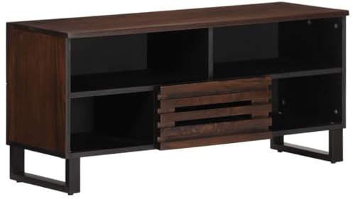vidaXL TV Schrank, Fernsehschrank mit Stauraum, Fernsehtisch für Wohnzimmer Schlafzimmer, Lowboard TV Möbel, Braun Massivholz Mango