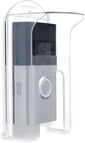 PAIKIUU Ring Doorbell Cover Acrylic Ring Doorbell Rain Cover Blink Doorbell Cover Ring Doorbell Cover Weatherproof Mount Weather Protector Rain Shield Anti-Glare Cover Protection for Most Video Doorbe