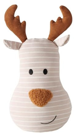 Türstopper Hirsch Tommy - Gestreift - aus Stoff Bodentürstopper Dekorativ Innen Schwer Sandfüllung Türsack Fensterstopper Deko Wohndekoration Weihnachtlich 18 x 13 x 33,5 cm