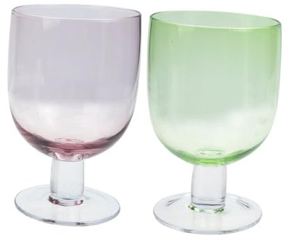 Cabilock 2pezzi Calici Da Vino Rosso in Vetro Trasparente Design Semplice e Elegante Adatti Per Cocktail Acqua Frizzante e Succhi Di Frutta Dimensioni Ridotte Resistente e Non Facile Da Def
