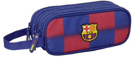 Safta F.C. Barcelona 1ª EQUIPACIÓN 25/26 - Estuche Infantil Triple Cremallera, Ideal para Niños de 5 a 14 Años, 21x7x8.5 cm