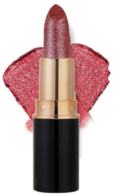 Diamond Glitter Lipstick, Metallic Lipstick For Women, Metallic Pearlescent Burst Lip Glaze, Vegan And Gluten Free, Hydrating Formula, Longlasting Waterproof Smudgeproof (F, 1)