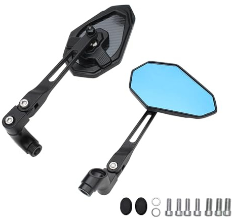 YUBOZDZQ Motorcycle Mirrors,Anti-Glare Motorcycle Carbon Fiber Rearview Mirror Aluminum Alloy Motorbike Side Mirrors with 8mm &10mm Screw for most motorcycles Scooter Street Bike Cruiser