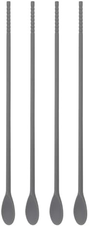 Tolaily - Juego de 4 cucharillas de café de silicona de 28 cm, de doble extremo, cuchara de mezcla versátil y palos agitadores