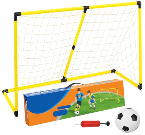 Xwin 158CM Kids Football Goal Post - Soccer Goal Set with Net, Ball and Pump, Durable Garden Goal Posts for Indoor and Outdoor Play - Sports Training Toy for Boys and Girls Ages 3+ Years
