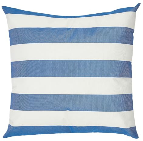 soudesileim Coussin d'extérieur 45 x 45 cm - Résistant aux intempéries - Avec fermeture éclair invisible - Carré - Avec rembourrage et housse - Coussin de jardin imperméable - Motif rayé - Décoration