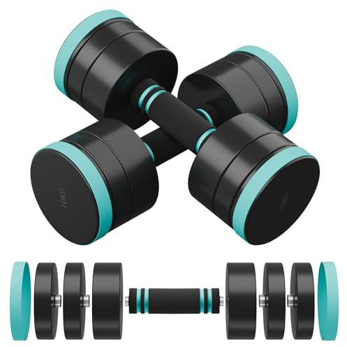 Dripex Hanteln Set, Verstellbare Hanteln 2er Set oder Einzeln aus Stahl Gewicht einer einzelnen Hantel: 2,5kg, 5kg, 7,5kg, 10kg, 15kg, 25kg, 30kg, Kurzhanteln für Zuhause