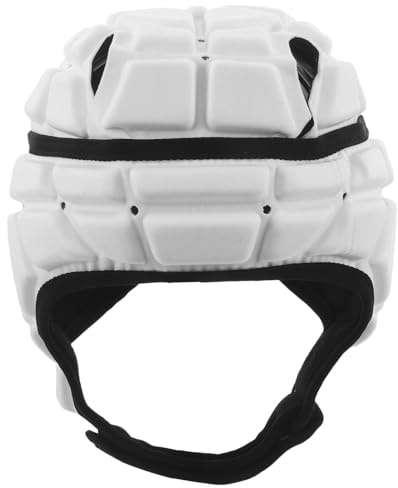 SUPVOX Casco da football americano con guscio morbido protettivo - Casco da rugby e calcio in schiuma EVA, protezione per la testa, copricapo imbottito per giovani bambini adulti, bianco