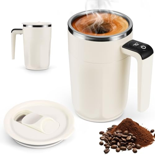 400ml Taza Magnética Autoagitable con Tapa und indicador de temperatura