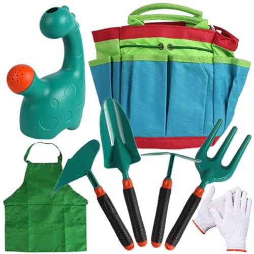 Gartenwerkzeuge für | Leichtes Gartenspielzeug-Set, Gartengeräte für junge Mädchen, Blumenkästen, inklusive Umtopfen aus Erdmischung, Grabung, Größe, Bewässerung, Pflege