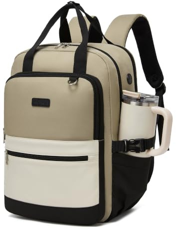 Kono Mochila para Portátil Mujer 15,6 Pulgadas para Universidad y Trabajo | Gran Capacidad, Ligera, Compartimento para Portátil, Bolsillo Antirrobo, Bolsillo para Botella Grande, Campus, Viajes