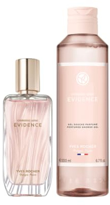Yves Rocher COMME UNE EVIDENCE Set – Eau de Parfum 50ml + Duschgel 200ml – Floraler Chypre-Duft mit Rose, Bergamotte & Patschuli – Damen Duft & Duschpflege