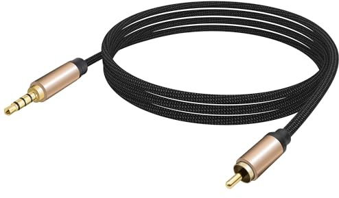 Cavo audio coassiale AUX da 3,5 mm a RCA per amplificatore altoparlante, 1,5 m | Cavo adattatore jack stereo da 1/8 3,5 TRRS a SPDIF RCA RCA, cavo adattatore per amplificatore altoparlante, 1,5 m