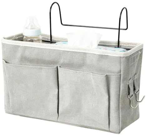 Portable Adjustable Space Saving Bedside Storage | Baby Organizer Bed Pouch For Baby Room Hospital Dorm Bunk Bed Nappy Toy