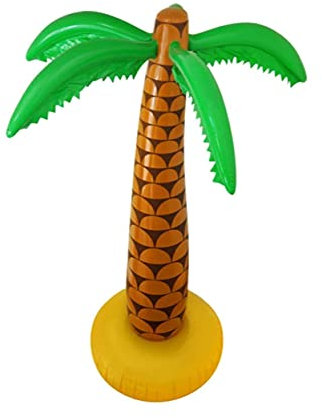 SHATCHI 1pk 6ft Inflatable Palm Tree Blow Up Summer Hawaiian Pool Party Beach Luau Party Prop Decorations UK, Green/Brown/Yellow