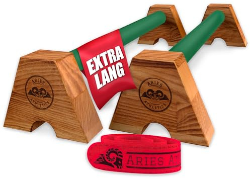 Aries Athletics Midletts Liegestützgriffe aus Holz mit extra langen Griffen für Calisthenics/Yoga/Krafttraining – Handmade in Germany – Nachhaltige Push Up Liegestütz Griffe - Jungle