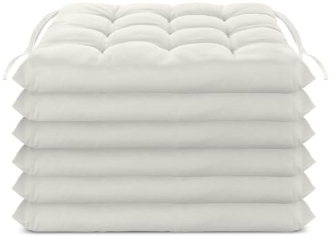 Brandsseller Sittdyna, dekorativ kudde, stolkudde, prydnadskudde, trädgårdskudde – 9 quiltning – i olika motiv (6-pack, vit)