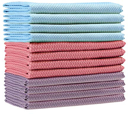 HRainbow Paños Microfibra de Cocina Bayeta Microfibra de Limpieza Multiusos para el Hogar Cocina Baño Oficina Coche Moto,Multicolor,12 Unidades,40x30 cm