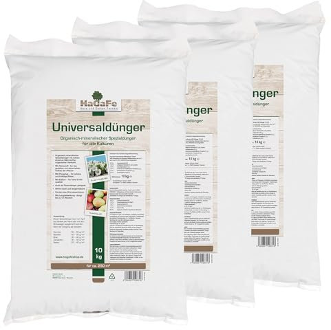 HaGaFe Universaldünger organisch mineralischer Spezialdünger für alle Kulturen Gartendünger Rasendünger Gemüse Dünger (30 kg (3x 10 Kg))