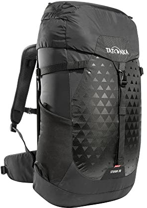 Tatonka Wanderrucksack Storm 30l RECCO mit Rückenbelüftung und Regenschutz - Leichter, bequemer Rucksack zum Wandern mit RECCO-Reflektor - PFC-frei - 30 Liter (black)
