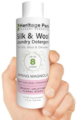 Heritage Park Silk & Wool Spring Magnolia Floral Scent, pH-Neutral Laundry Detergent - Enzymes-Free, Ultra Concentrated (4 fl oz Trial Size)