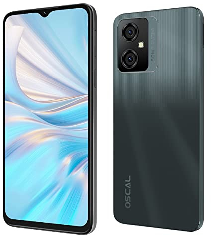 OSCAL C70 Android 12 Handy Ohne Vertrag, Octa-Core 10GB+128GB (2TB TF-Erweiterung), 50MP+8MP Kamera, 6,6 HD+ Display, Dual-SIM Smartphone, 5180mAh Akku, Gesichts Entsperrung Fingerabdruck Schwarz
