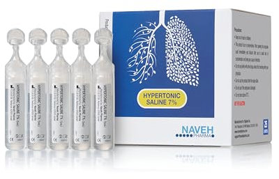 NAVEH PHARMA RSV Hypertonic Saline Solution 7% Nebulizer Diluent for inhalators for Kids & Adults Helps Clear Congestion from Airways and Lungs – Reduce Mucus (25 Sterile Saline Bullets of 5ml)
