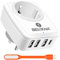 Adattatore Presa Americana USA con 1 USB-C e 3 USB-A, 5 in 1 Adattatore Universale da Viaggio 2500W Adattatore Americano per America, Canada, Colombia, Messico, Tailandia, Spina Tipo B