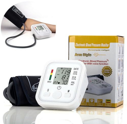 Blood Pressure Monitors BIHS Approved UK Upper Arm Blood Pressure Machine for Home Use, Automatic Heart Rate Monitor & BP Cuff Kit with Cuff 22-32cm, Large LCD Display (White)
