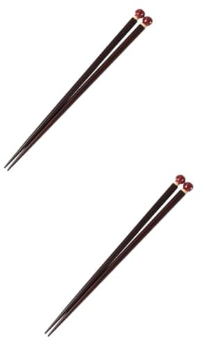PRETYZOOM 2 Pares De Palillos Domésticos Palillos Reutilizables Coreanos Redondos Para Niños Chinos Japoneses De Madera De