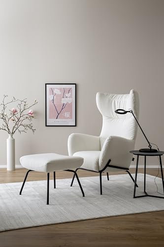 Schöner Wohnen Kollektion gemütlicher Teppich Wohnzimmer, Schlafzimmer - natürlicher Hochflorteppich - Flachgewebe langlebig - harmonische Designs - Teppich weiß 170x240 cm