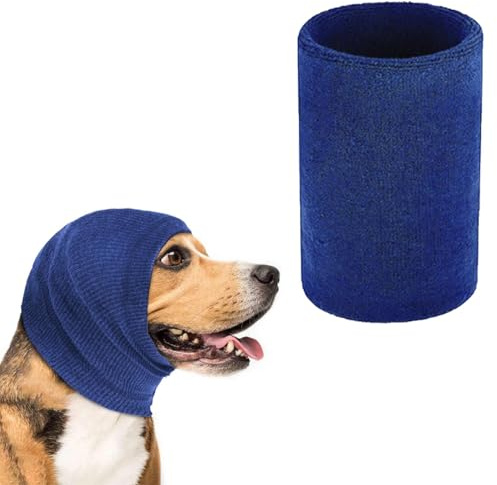 1 Stück Ohrenschutz für Hunde, Hund Hut Strick Halswärmer, Haustier-Ohrenabdeckungen, Wärmere Kapuze, Hunde-Ohrenabdeckung, zur Linderung von Angstzuständen und zur Beruhigung