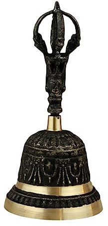 Alipis Handglocke Schwarz Kupfer Klein Dekorativ Spirituelle Deko Handklingel Metallfein Verarbeitung Klare Klang Handglocke Für Zuhause Festlichkeiten Meditation