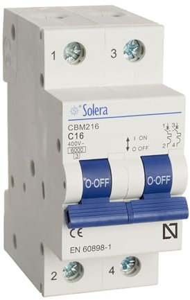 Solera® CBM216 Leitungsschutzschalter, C16, 2P, 2M, 6 kA, 16 A • 6 Stück